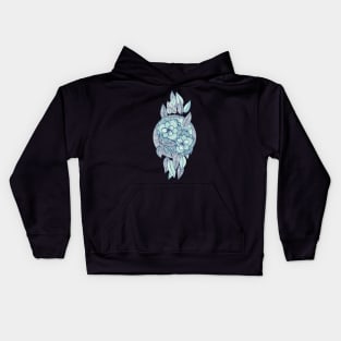 Teal Magnolias – a hand drawn pattern Kids Hoodie